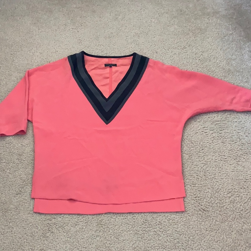 Coral Silk Rag & Bone Blouse